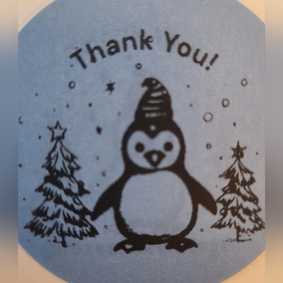 100 Christmas Customized Thank You Stickers - pick one design - Picture 10 of 16